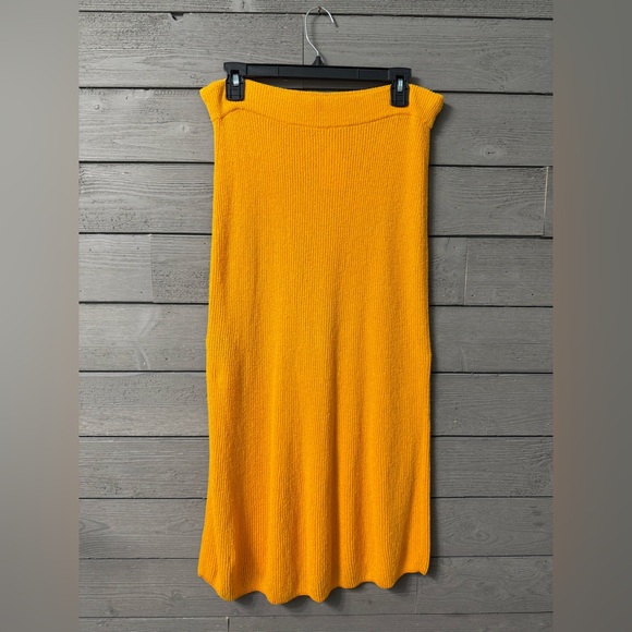 Rag & Bone Soleil Ribbed Knit Midi Skirt in Orange Sz Small - Picture 12 of 16